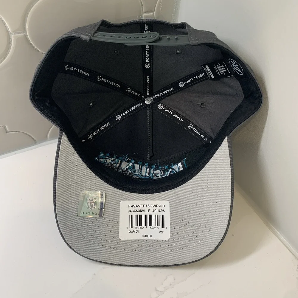 '47 Brand Jacksonville Jaguars Charcoal Throwback Hitch Adjustable Snapback Hat